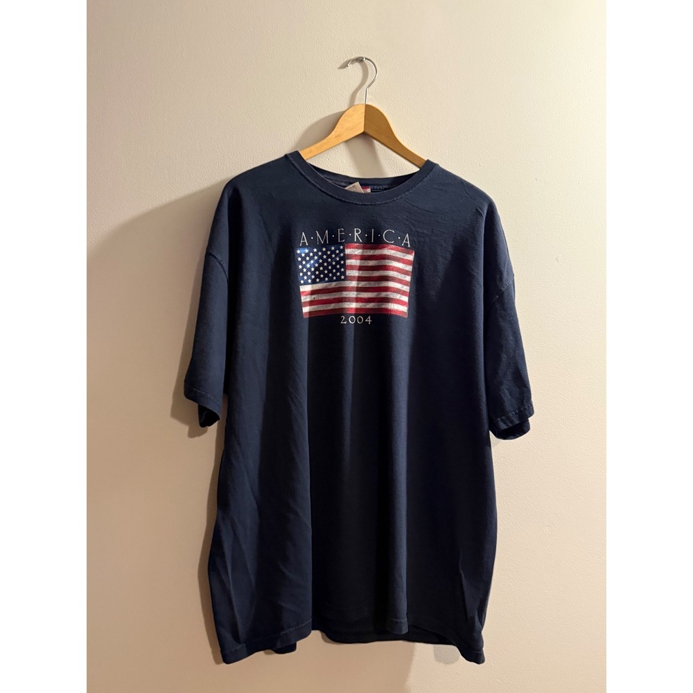 Vintage Sonoma America 2004 Flag Graphic T-Shirt Mens XL Navy Blue Y2K Cotton